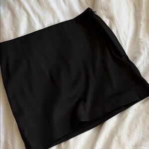 Aritzia Black Satin Mini Skirt